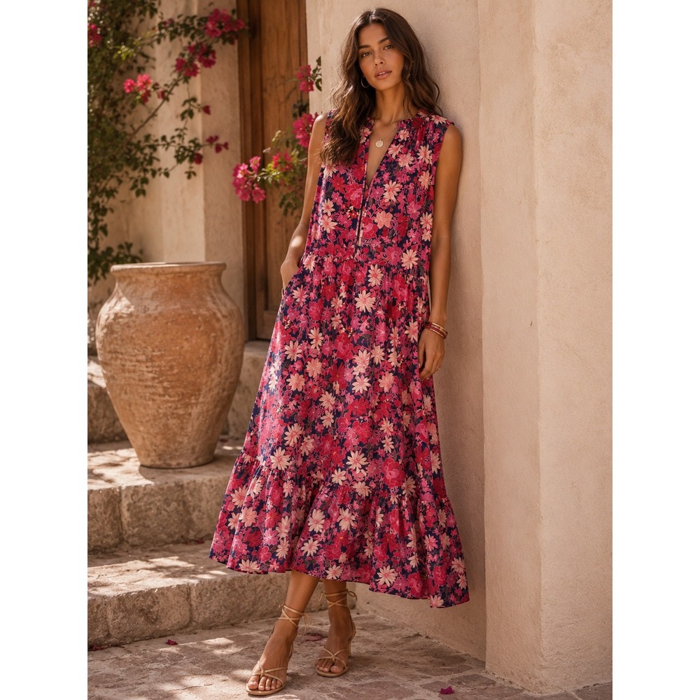 Sugarlips Pink Floral Maxi Dress